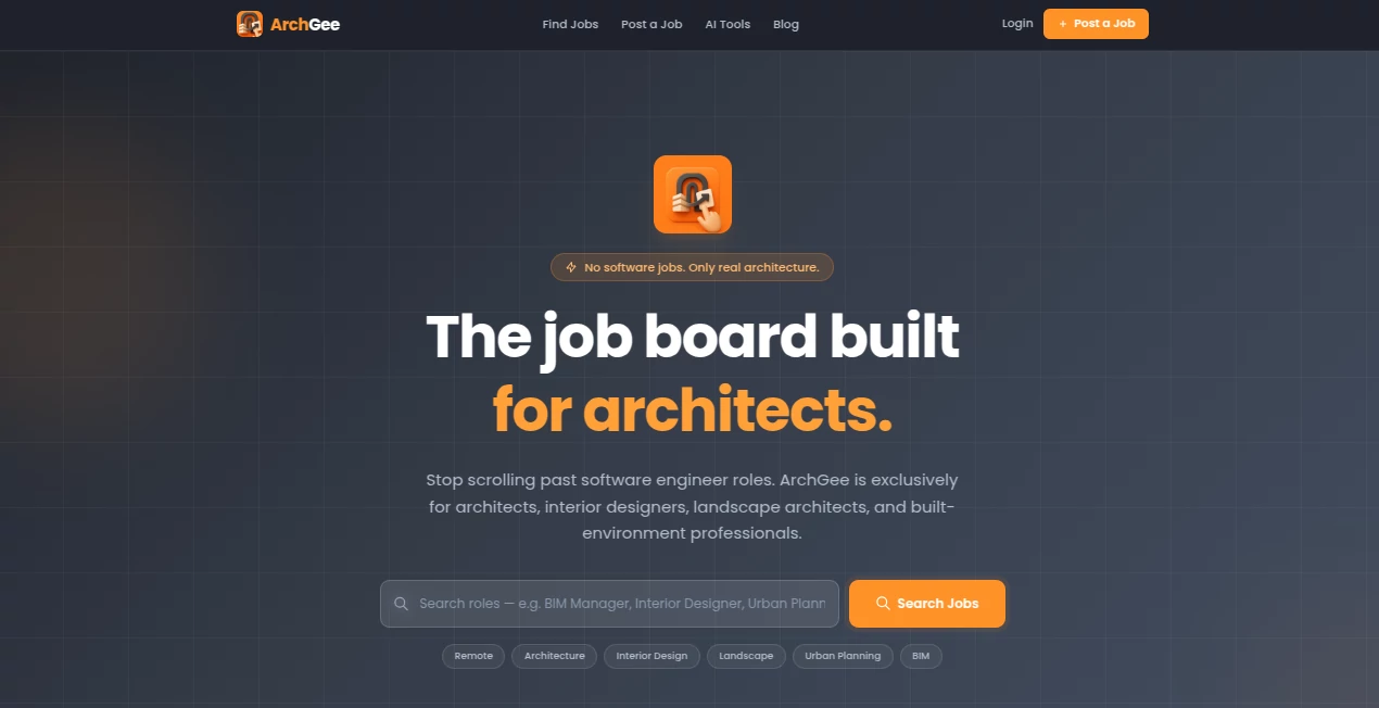 Screenshot of ArchGee – An AI tool in the ,AI Tools Directory  category, showcasing its interface and key features.