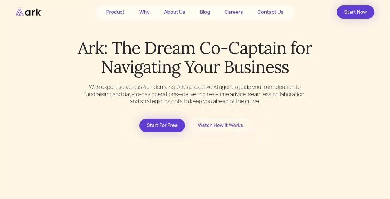 Screenshot of Ark – An AI tool in the ,AI Consulting Assistant ,AI Team Collaboration ,AI SOP ,AI Project Management  category, showcasing its interface and key features.