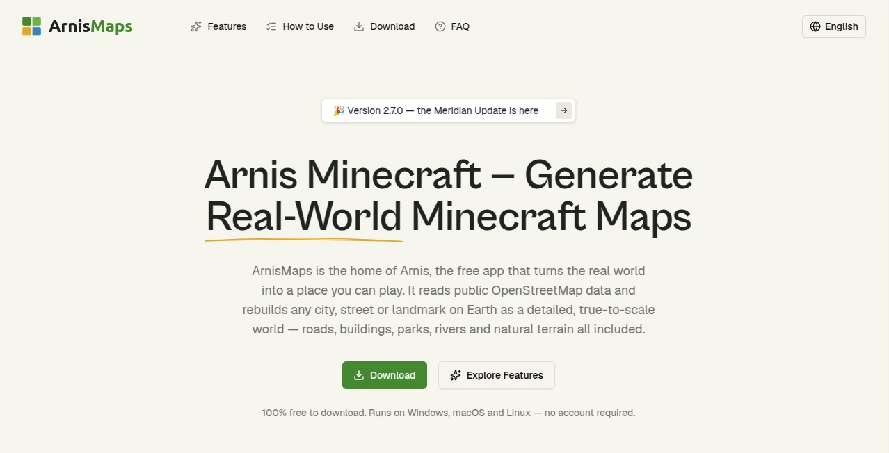 Screenshot of ArnisMaps – An AI tool in the ,AI Game ,AI Maps Generator ,Other  category, showcasing its interface and key features.