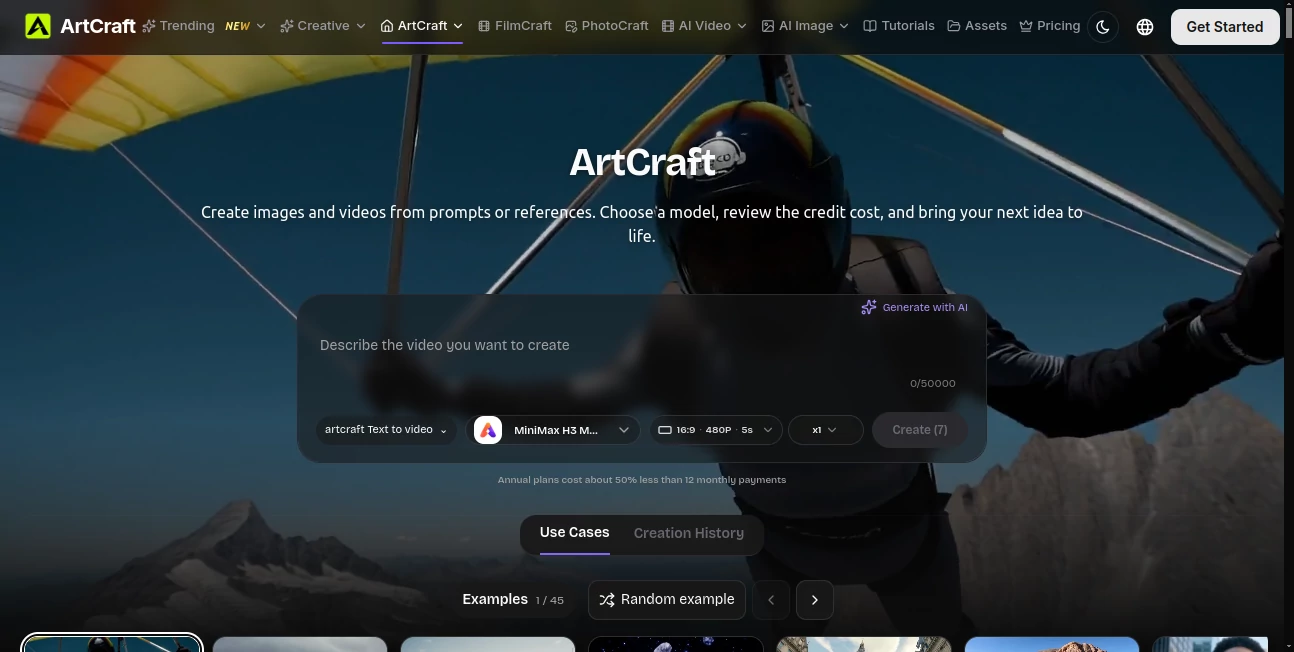 Screenshot of ArtCraft – An AI tool in the ,AI Avatar Generator ,Image  category, showcasing its interface and key features.