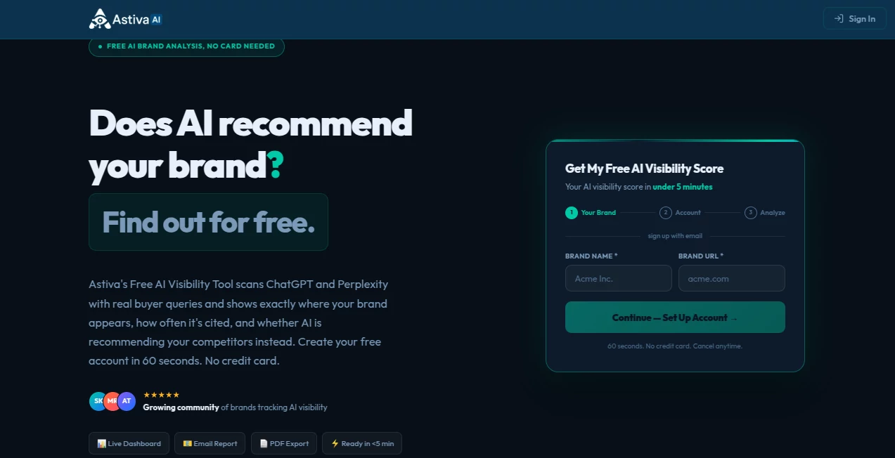 Screenshot of Astiva AI – An AI tool in the ,AI SEO Assistant ,AI Marketing Plan Generator ,AI Research Tool ,AI Analytics Assistant  category, showcasing its interface and key features.
