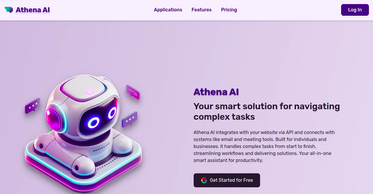 Screenshot of AthenaChat – An AI tool in the ,AI Lead Generation ,AI Customer Service Assistant ,AI Chatbot ,AI Response Generator  category, showcasing its interface and key features.