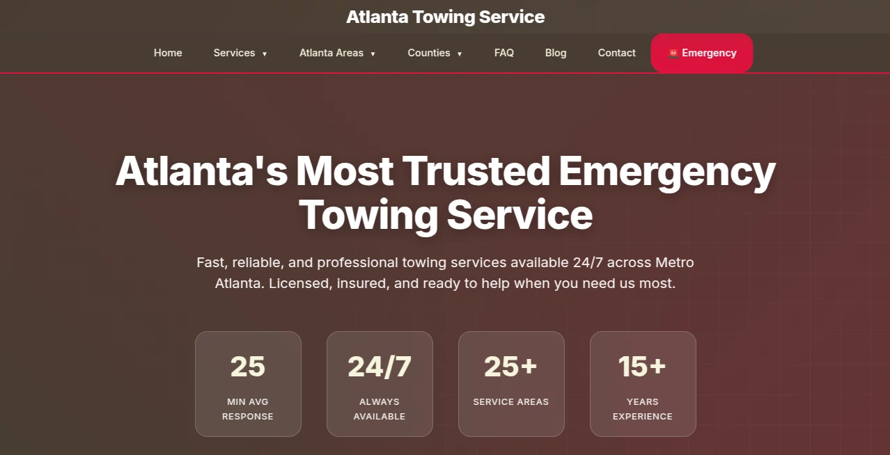 Screenshot of Atlanta Towing Service – An AI tool in the ,AI Maps Generator ,AI Life Assistant ,Other  category, showcasing its interface and key features.
