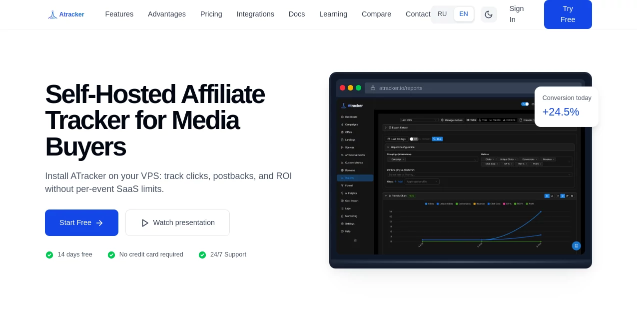 Screenshot of Atracker – An AI tool in the ,AI Analytics Assistant ,AI Advertising Assistant  category, showcasing its interface and key features.