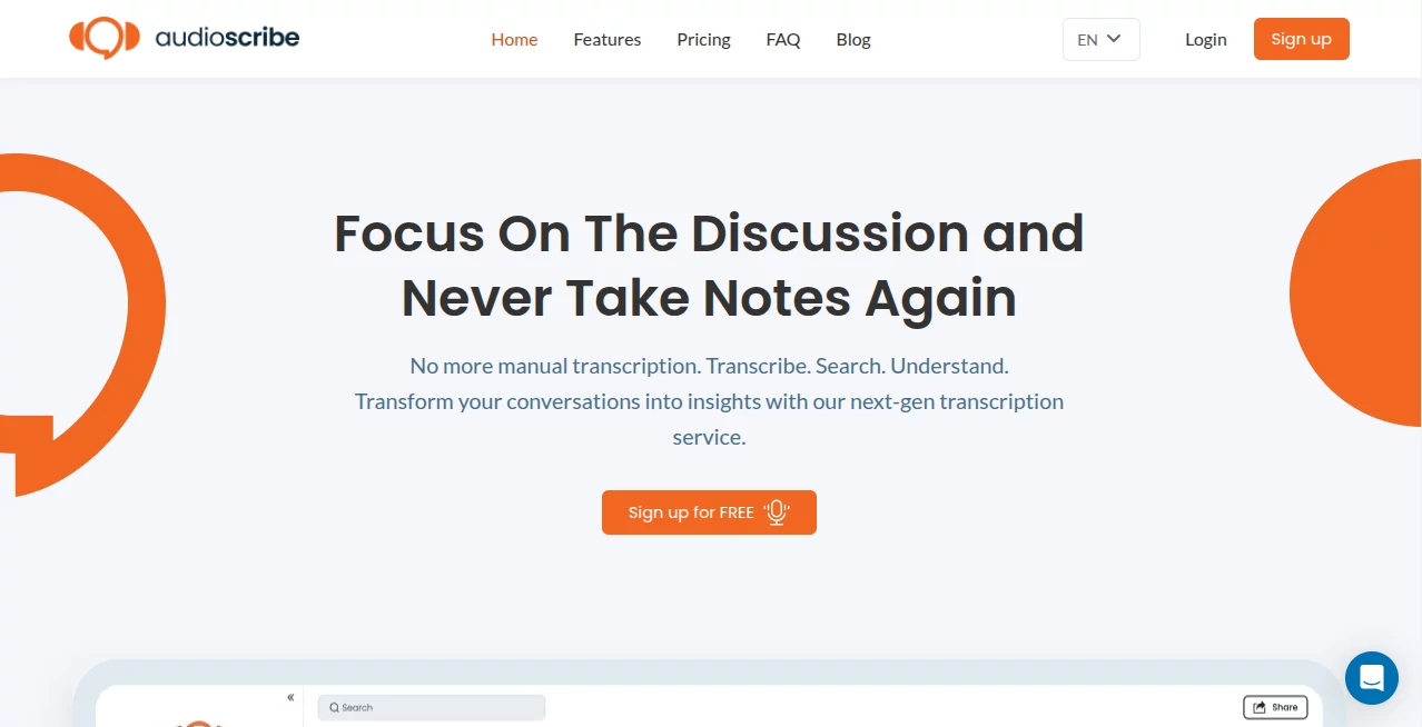 Screenshot of AudioScribe – An AI tool in the ,AI Transcription ,AI Voice & Audio Editing ,AI Speech Recognition ,AI Notes Assistant  category, showcasing its interface and key features.