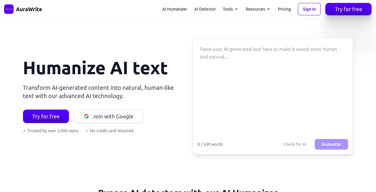 Screenshot of AuraWrite – An AI tool in the ,AI Rewriter ,AI Plagiarism Checker ,AI Grammar Checker ,AI Content Detector  category, showcasing its interface and key features.