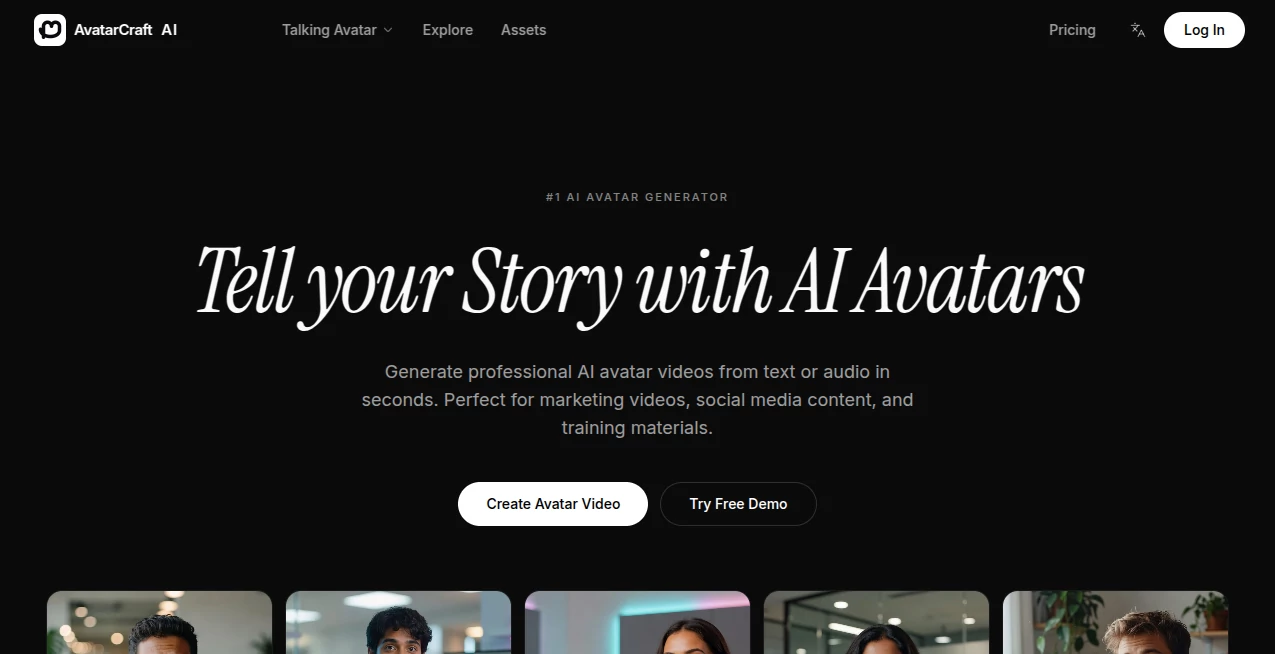 Screenshot of AvatarCraft AI – An AI tool in the ,AI Photo & Image Generator ,AI Avatar Generator ,AI Selfie & Portrait ,AI Profile Picture Generator  category, showcasing its interface and key features.