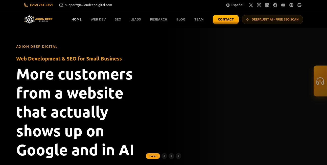 Screenshot of Axion Deep Digital – An AI tool in the ,AI Website Builder ,AI SEO Assistant ,AI Design Generator ,AI Website Designer  category, showcasing its interface and key features.