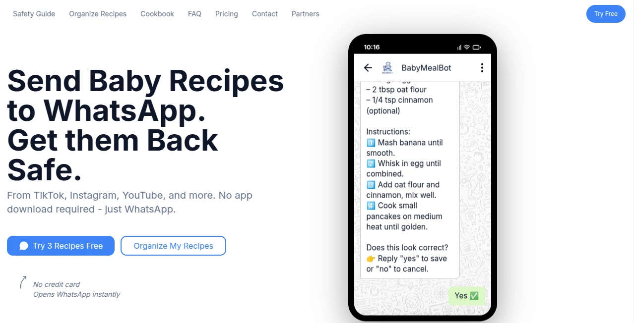 Screenshot of Baby Meal Planning Assistant – An AI tool in the ,AI Recipe Assistant ,AI Life Assistant ,AI Parenting ,AI Healthcare  category, showcasing its interface and key features.