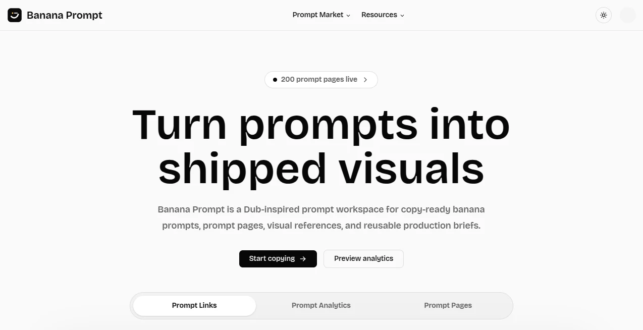 Screenshot of Banana Prompt – An AI tool in the ,AI Text to Image ,AI Photo & Image Generator ,AI Art Generator ,AI Design Generator  category, showcasing its interface and key features.