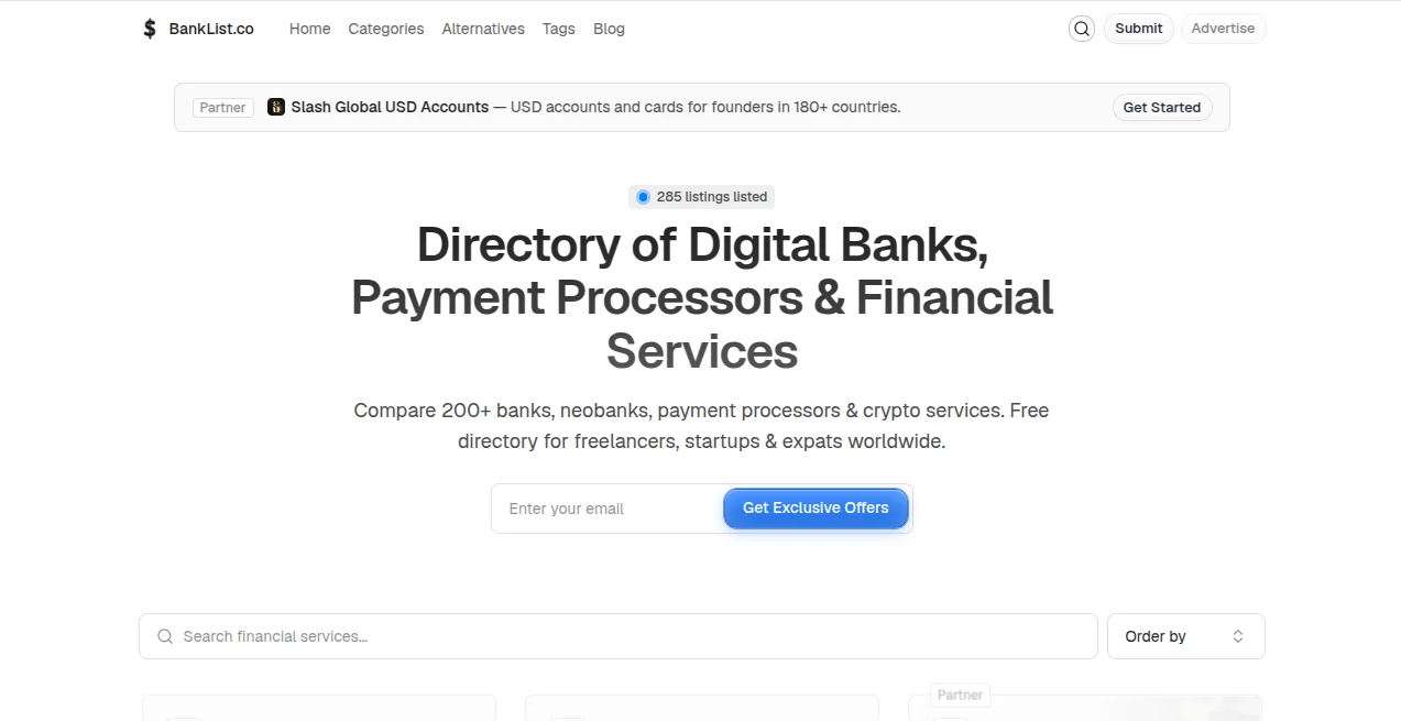Screenshot of Bank List – An AI tool in the ,Other  category, showcasing its interface and key features.