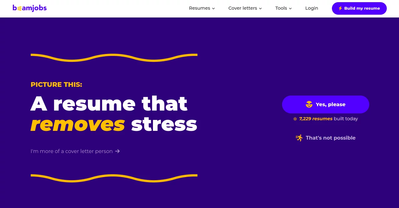 Screenshot of BeamJobs – An AI tool in the ,AI Interview Assistant ,AI Recruiting ,AI Resume Builder ,AI Cover Letter Generator  category, showcasing its interface and key features.