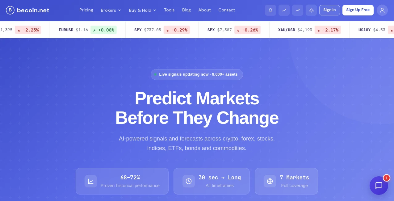Screenshot of BeCoin – An AI tool in the ,AI Research Tool ,AI Trading Bot Assistant ,AI Investing Assistant ,Other  category, showcasing its interface and key features.