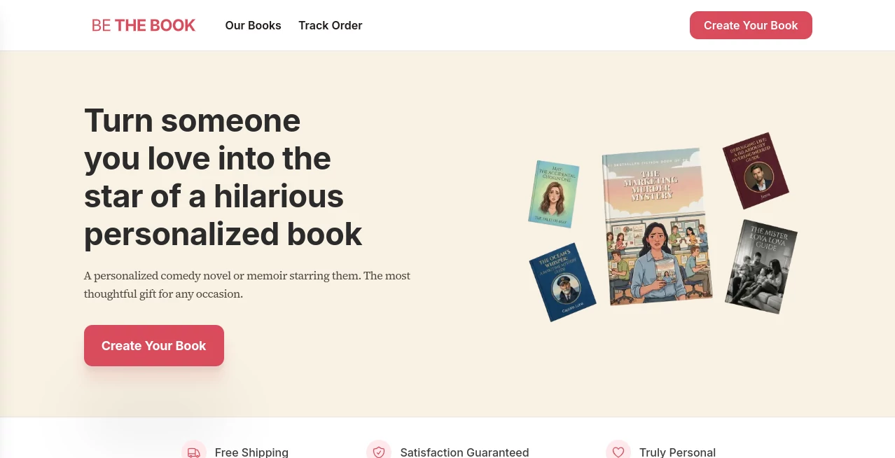 Screenshot of Be The Book – An AI tool in the ,AI Book Writing ,AI Gift Ideas ,AI Novel ,AI Story Writing  category, showcasing its interface and key features.