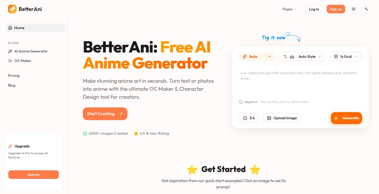 Screenshot of betterani – An AI tool in the ,AI Animated Video ,AI Image to Video ,AI Video Enhancer ,AI Design Generator  category, showcasing its interface and key features.