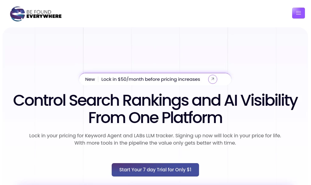 Screenshot of Be Found Everywhere – An AI tool in the ,AI Writing Assistants ,AI Content Generator ,AI Productivity Tools ,AI Workflow Management  category, showcasing its interface and key features.