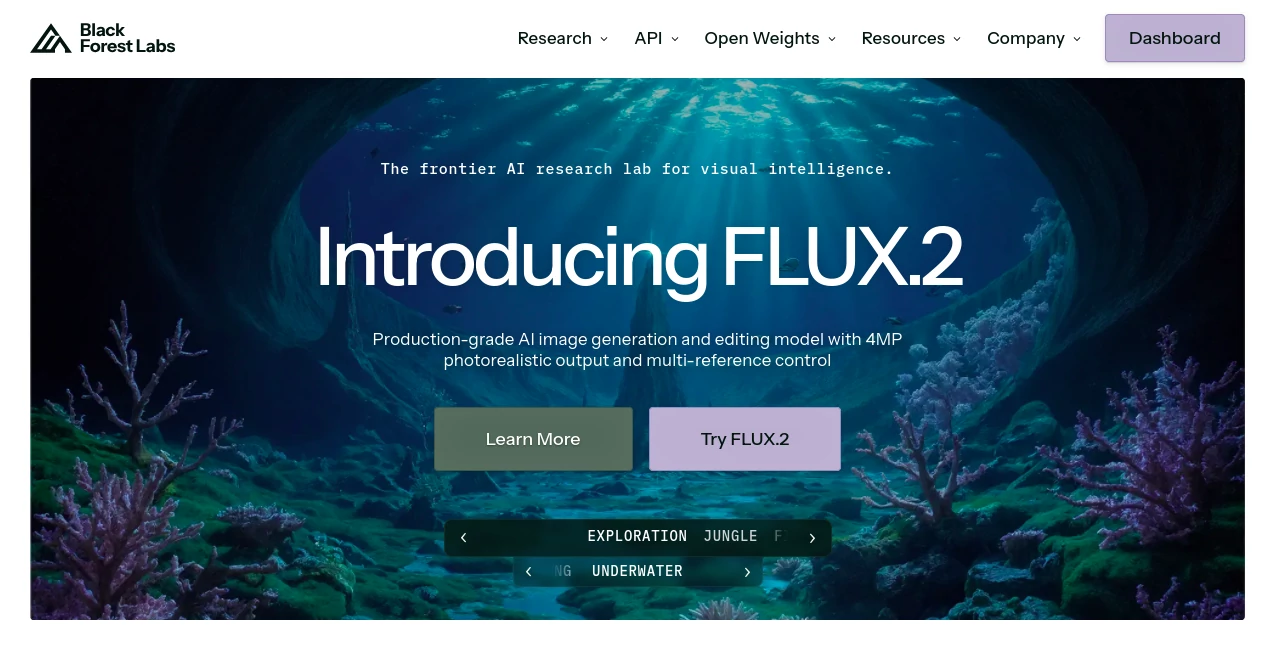 Screenshot of BLACK FOREST LABS – An AI tool in the ,AI Photo & Image Generator ,AI Image to Image ,AI Art Generator ,AI Design Generator  category, showcasing its interface and key features.