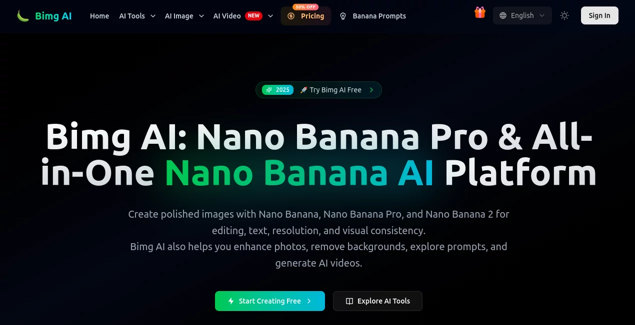 Screenshot of Bimg AI – An AI tool in the ,AI Photo & Image Generator ,AI Video Generator ,AI Image to Image ,AI Text to Image  category, showcasing its interface and key features.