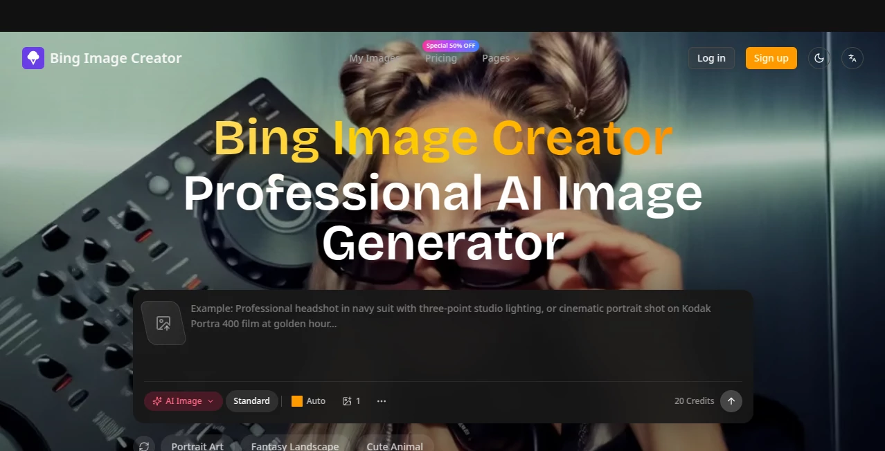Screenshot of Bing Image Creator – An AI tool in the ,AI Photo & Image Generator ,AI Art Generator ,AI Design Generator ,AI Productivity Tools  category, showcasing its interface and key features.