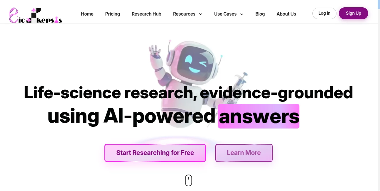 Screenshot of BioSkepsis – An AI tool in the ,AI Research Tool ,AI Knowledge Base ,AI Knowledge Management ,Education  category, showcasing its interface and key features.