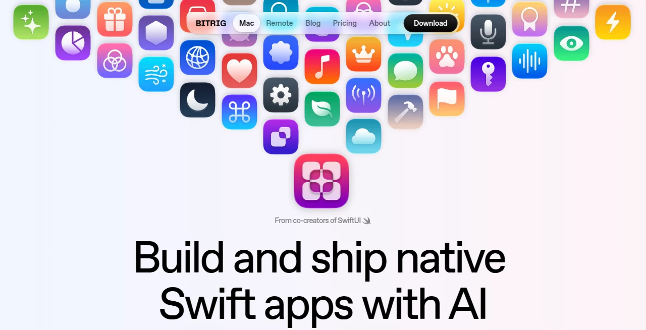 Screenshot of Bitrig – An AI tool in the ,AI App Builder ,AI No-Code & Low-Code ,AI Code Generator ,AI Developer Tools  category, showcasing its interface and key features.