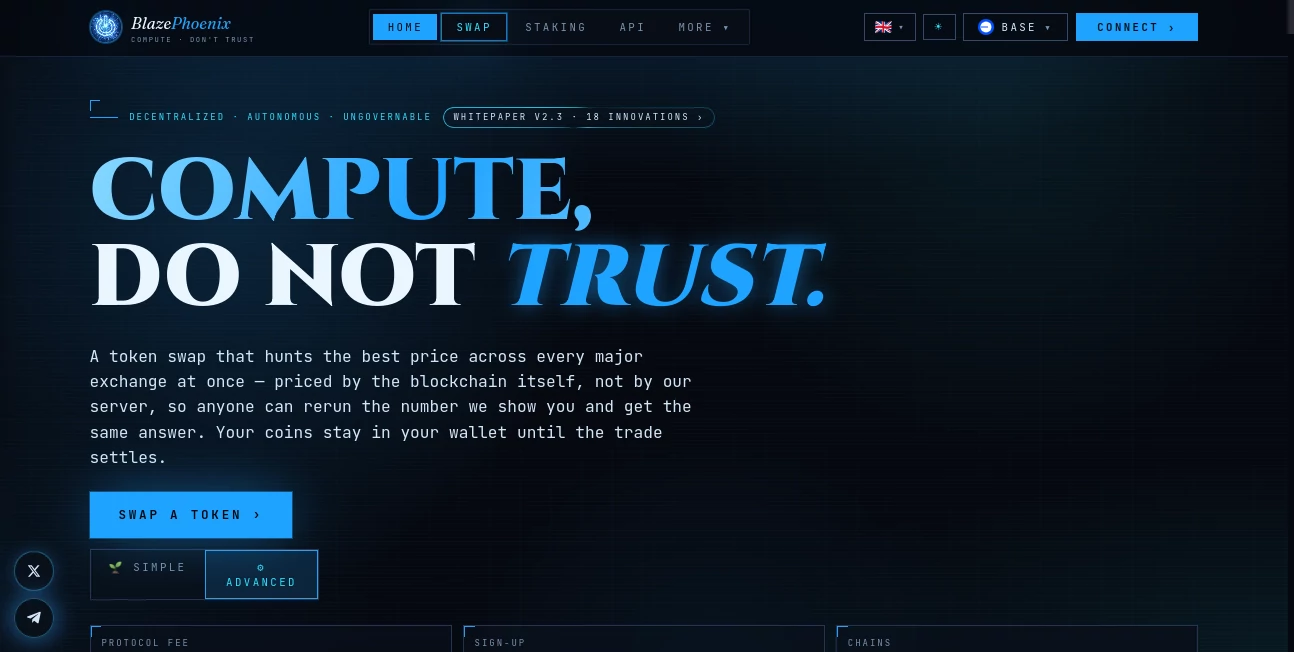 Screenshot of BlazePhoenix – An AI tool in the ,AI Developer Tools ,AI Blockchain ,Web3 ,Business  category, showcasing its interface and key features.