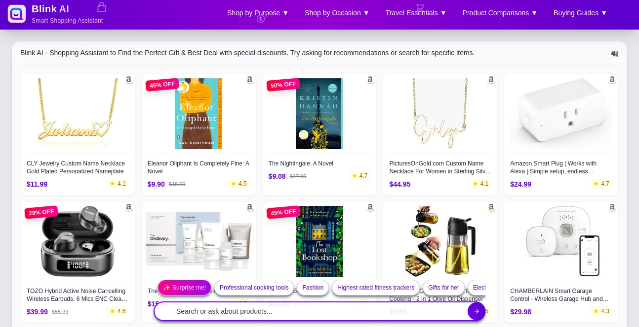 Screenshot of Blink Ai – An AI tool in the ,AI Life Assistant ,AI Fun Tools ,AI Gift Ideas  category, showcasing its interface and key features.