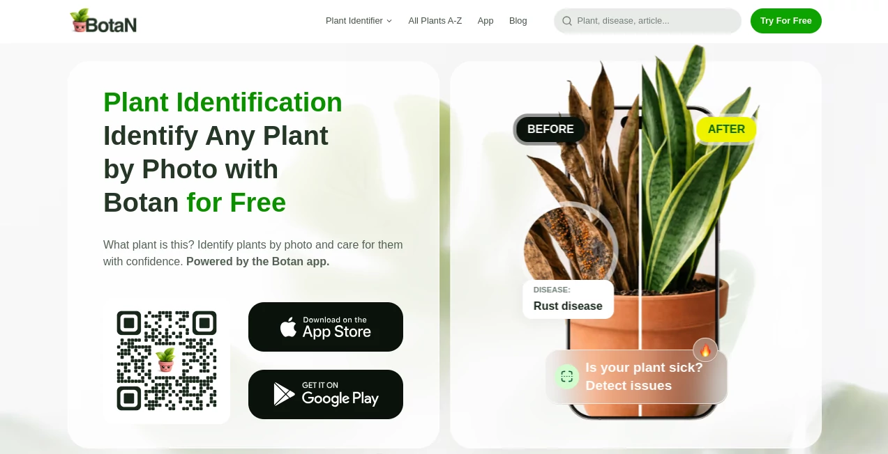 Screenshot of BotaN – An AI tool in the ,AI Image Recognition ,AI Life Assistant  category, showcasing its interface and key features.