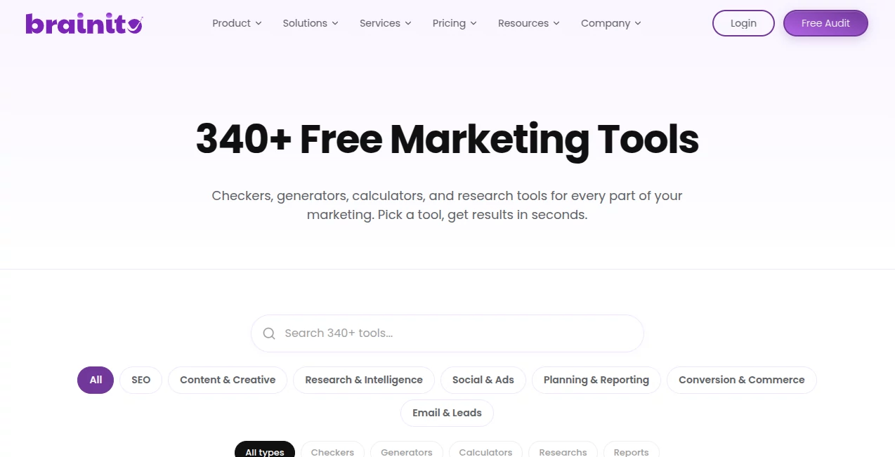 Screenshot of Free Marketing Audit Report – An AI tool in the ,AI SEO Assistant ,AI Content Generator ,AI Digital Marketing Generator ,AI Analytics Assistant  category, showcasing its interface and key features.