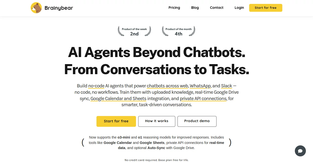 Screenshot of Brainybear AI – An AI tool in the ,AI Customer Service Assistant ,AI Productivity Tools ,AI Team Collaboration ,AI Chatbot  category, showcasing its interface and key features.