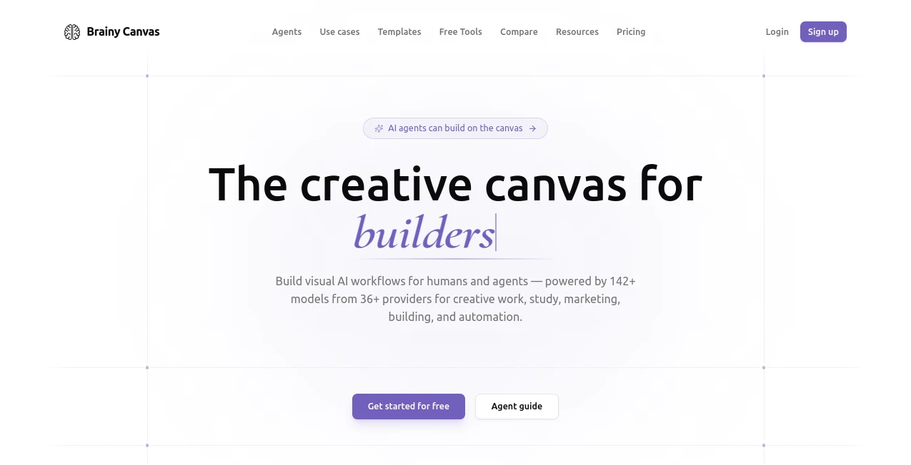 Screenshot of BrainyCanvas – An AI tool in the ,AI Workflow Management ,AI Diagram Generator ,AI Productivity Tools ,AI Presentation Generator  category, showcasing its interface and key features.