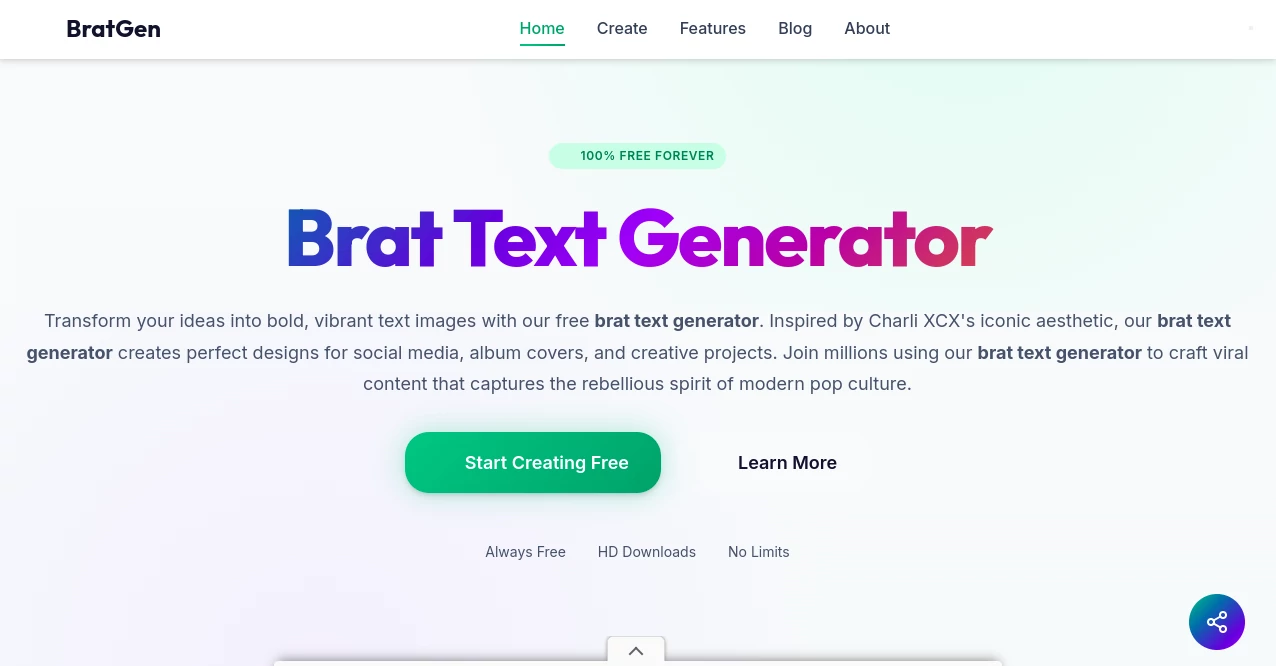 Screenshot of Brat Text Generator – An AI tool in the ,AI Fun Tools  category, showcasing its interface and key features.