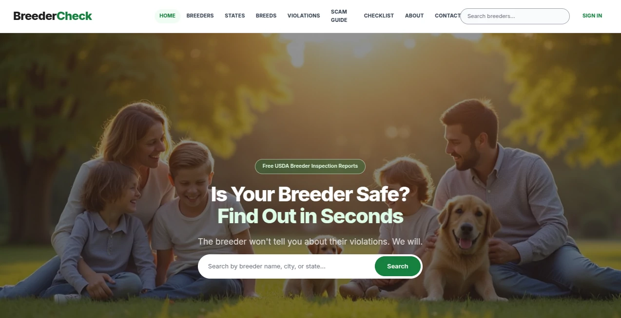 Screenshot of BreederCheck – An AI tool in the ,Other  category, showcasing its interface and key features.