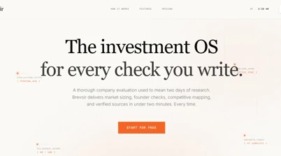 Screenshot of Brevoir – An AI tool in the ,AI Research Tool ,AI Business Ideas Generator ,AI Consulting Assistant ,AI Investing Assistant  category, showcasing its interface and key features.