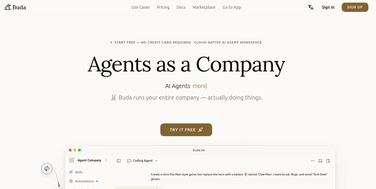 Screenshot of Buda.im – An AI tool in the ,AI Writing Assistants ,AI Content Generator ,AI Productivity Tools ,AI Workflow Management  category, showcasing its interface and key features.