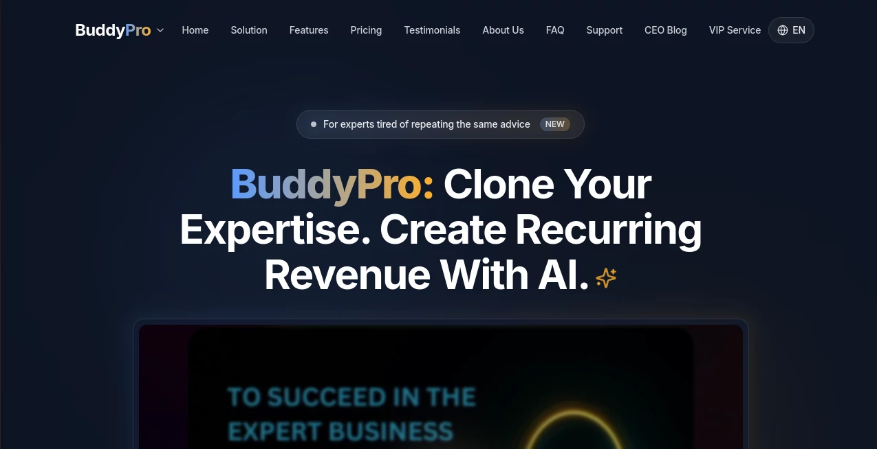 Screenshot of BuddyPro – An AI tool in the ,AI Consulting Assistant ,AI Life Assistant ,AI Coaching ,Other  category, showcasing its interface and key features.
