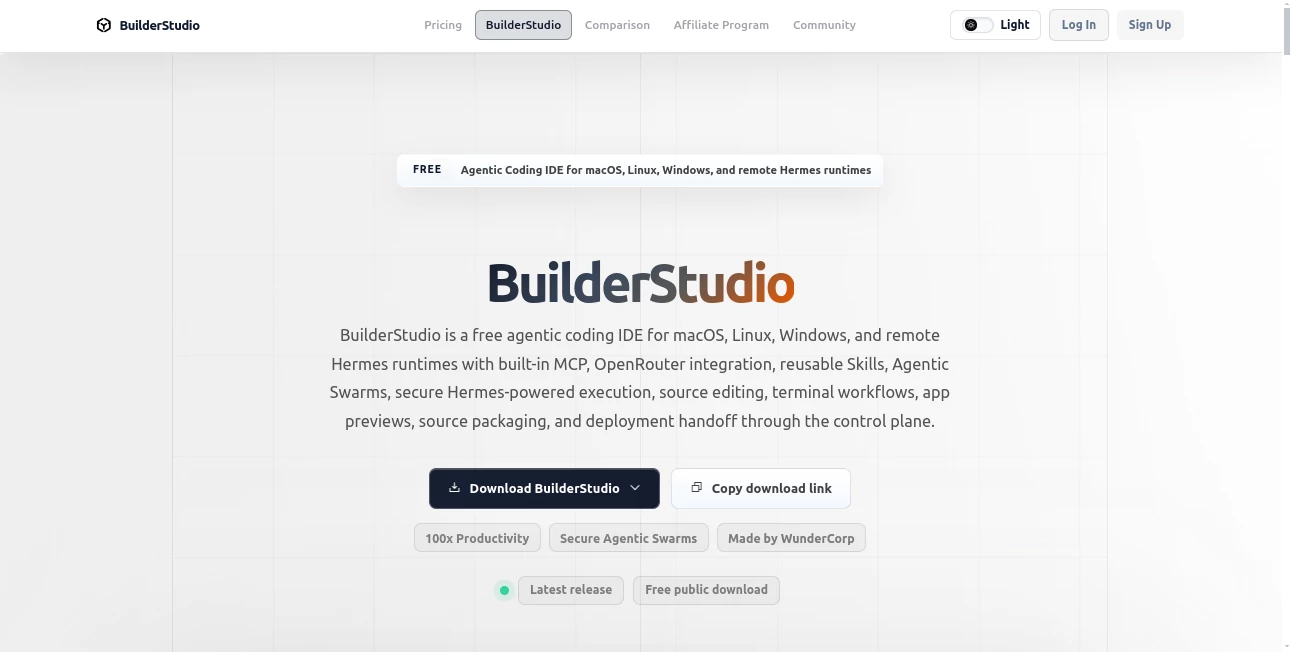 Screenshot of BuilderStudio – An AI tool in the ,AI No-Code & Low-Code ,AI Code Assistant ,AI Developer Tools ,AI App Builder  category, showcasing its interface and key features.