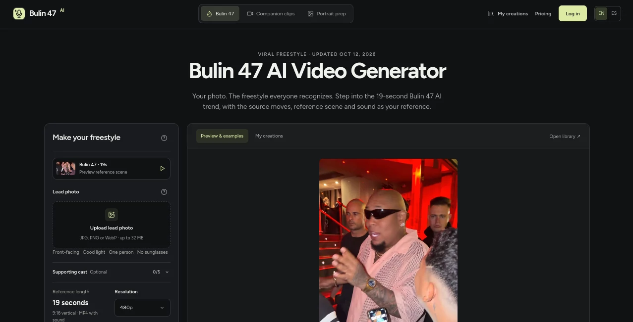 Screenshot of Bulin 47 AI – An AI tool in the ,AI Image to Video ,AI Personalized Video Generator ,Video  category, showcasing its interface and key features.