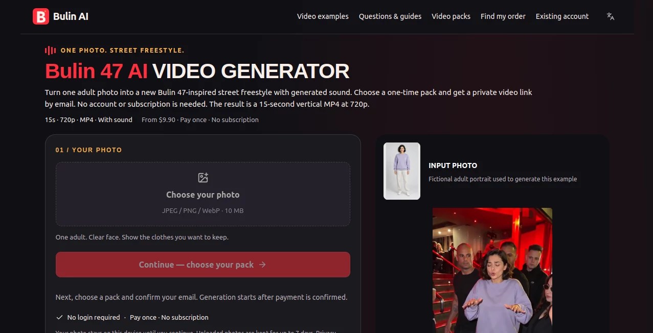 Screenshot of Bulin AI – An AI tool in the ,AI Video Generator ,Video  category, showcasing its interface and key features.