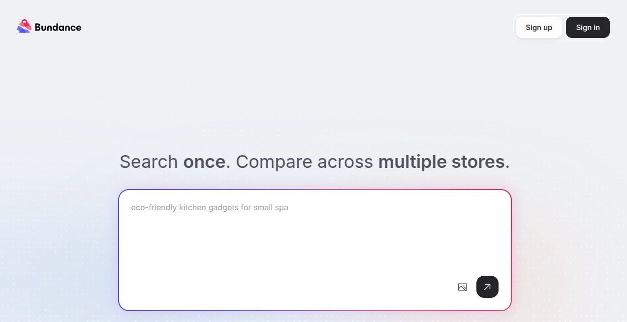 Screenshot of Bundance – An AI tool in the ,AI E-commerce Assistant  category, showcasing its interface and key features.