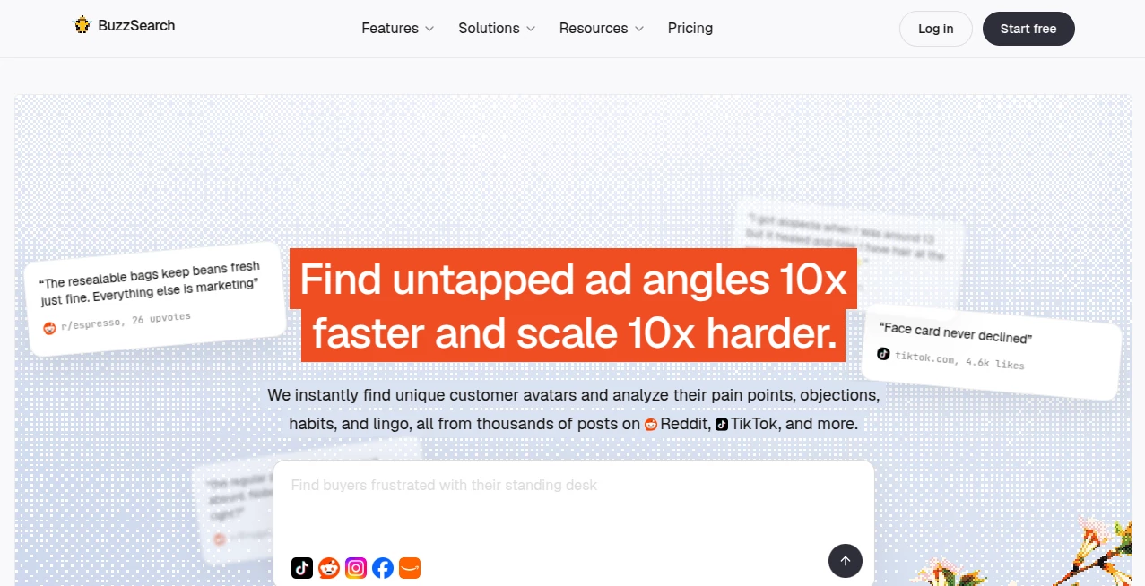 Screenshot of BuzzSearch – An AI tool in the ,Marketing ,AI Tiktok Assistant ,AI Research Tool ,AI Analytics Assistant  category, showcasing its interface and key features.