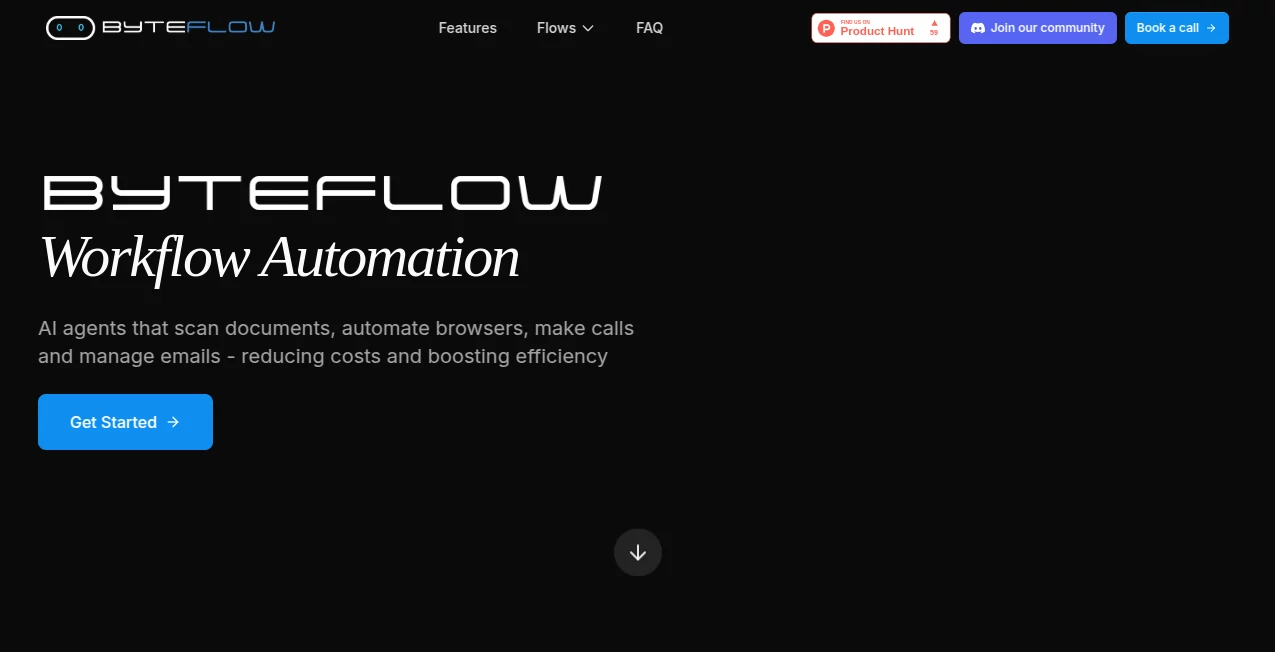 Screenshot of byteflow – An AI tool in the ,AI Workflow Management ,AI No-Code & Low-Code ,AI Productivity Tools ,AI Developer Tools  category, showcasing its interface and key features.