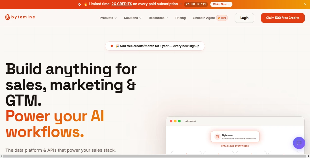 Screenshot of Bytemine – An AI tool in the ,AI Lead Generation ,AI Sales Assistant ,AI CRM Assistant ,AI Developer Tools  category, showcasing its interface and key features.