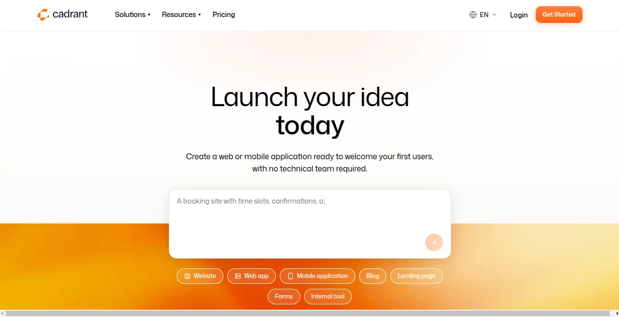 Screenshot of Cadrant – An AI tool in the ,AI Website Builder ,AI No-Code & Low-Code ,AI Developer Tools ,AI App Builder  category, showcasing its interface and key features.