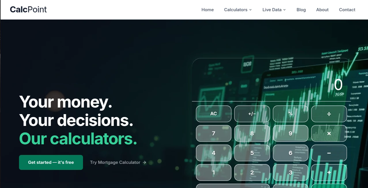 Screenshot of CalcPoint – An AI tool in the ,Other  category, showcasing its interface and key features.