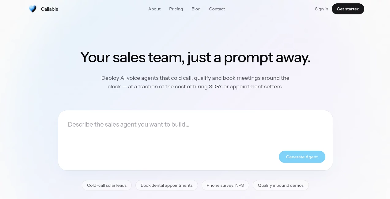 Screenshot of Callable – An AI tool in the ,AI Workflow Management ,AI App Builder ,AI API Design ,AI Developer Tools  category, showcasing its interface and key features.