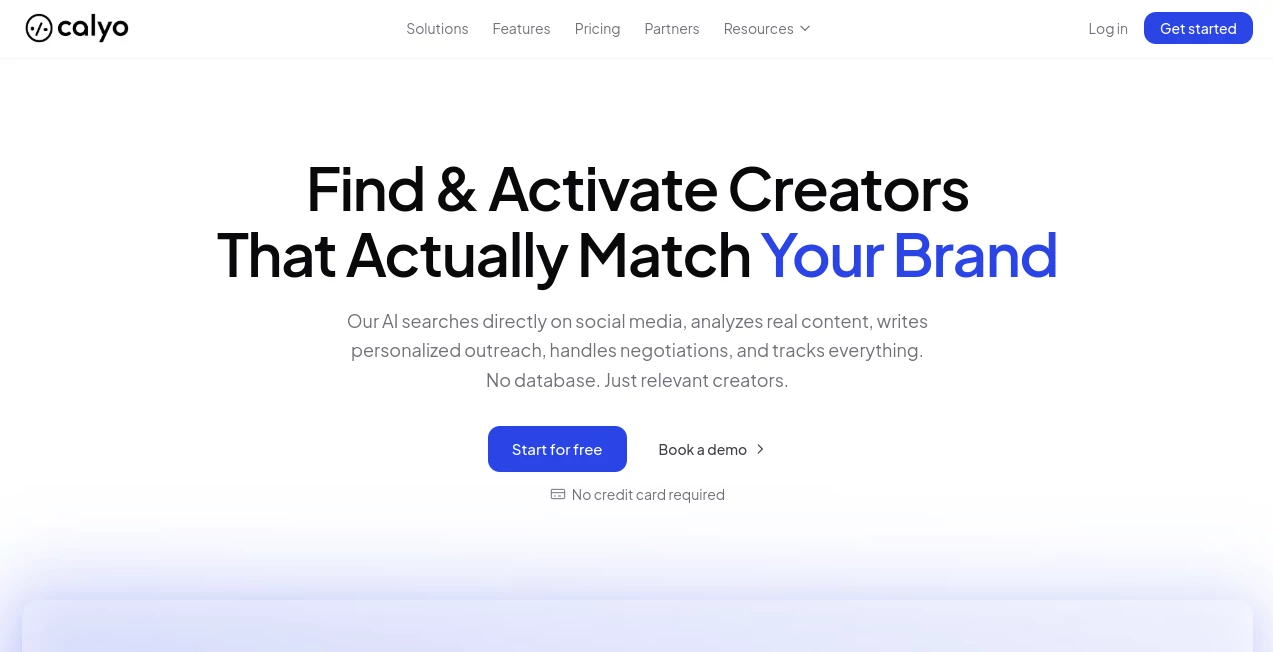 Screenshot of Calyo – An AI tool in the ,AI Social Media Assistant ,AI CRM Assistant ,AI Digital Marketing Generator ,AI Lead Generation  category, showcasing its interface and key features.