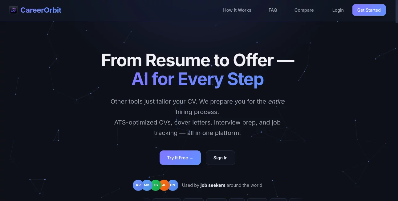 Screenshot of Career Orbit – An AI tool in the ,AI Interview Assistant ,AI Recruiting ,AI Resume Builder ,AI Coaching  category, showcasing its interface and key features.