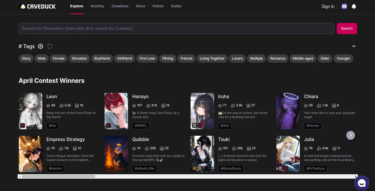 Screenshot of Caveduck – An AI tool in the ,Chatbot  category, showcasing its interface and key features.
