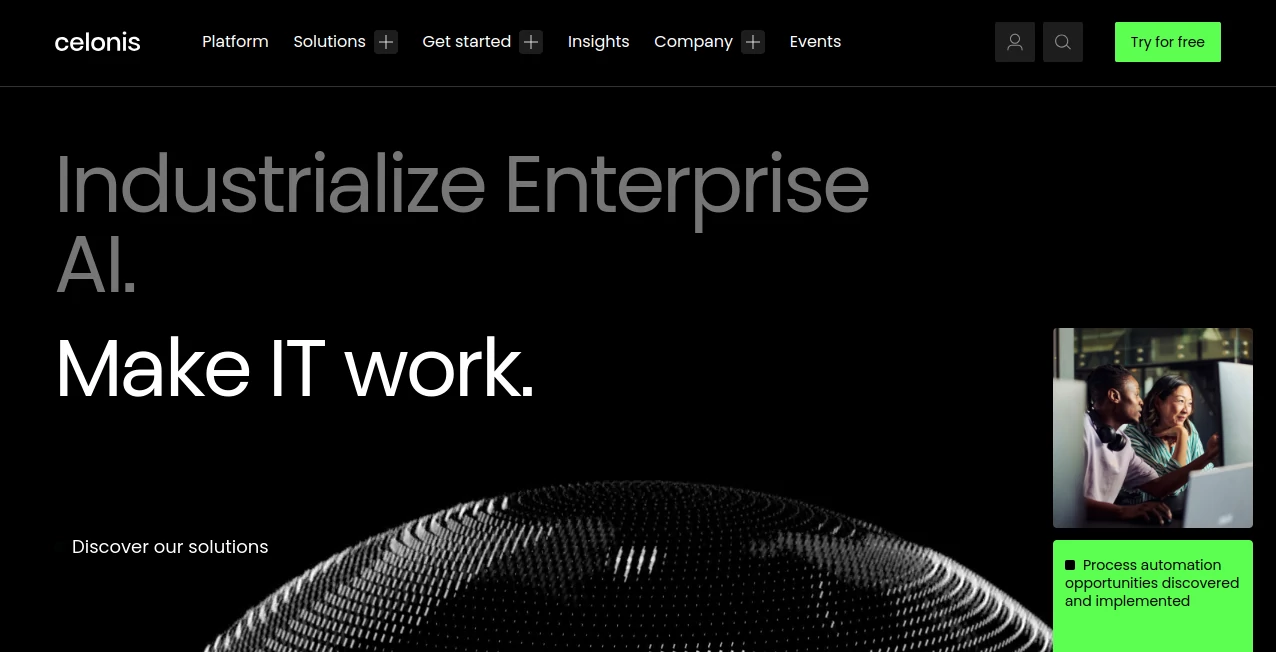 Screenshot of Celonis – An AI tool in the ,AI Data Mining ,AI Analytics Assistant ,AI Consulting Assistant ,AI Workflow Management  category, showcasing its interface and key features.